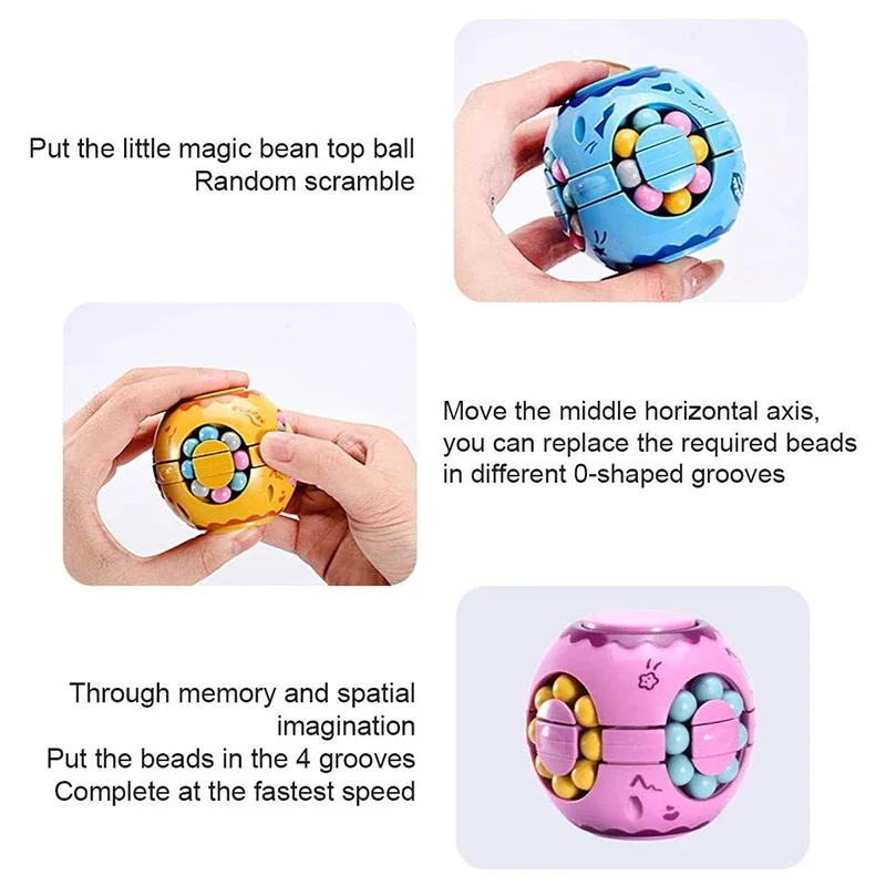 Rotate Slide Magic Bean Cube Gyro Toys Spinner 3D Ball Antistress Fingerspitzen Spiele Geschenk für Kinder Erwachsene Teenager