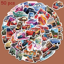 Pegatinas de Disney Cars Lightning McQueen para niños, 50 piezas, calcomanías de grafiti estético para ordenador portátil, equipaje, monopatín, álbum de recortes