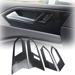 4x Carbon fiber Look Stainless Steel Inner Door Handle Switch Decor Cover Trim For VW Jetta MK7 2019-2021