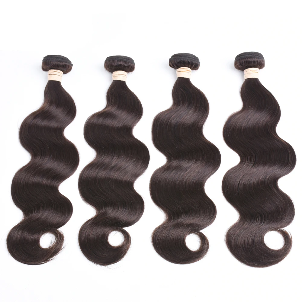 

# 4 шоколадно-коричневых пучка человеческих волос 12А, объемные волны, 4 пучка, необработанные, 100% индийские пришивные цвета, 4