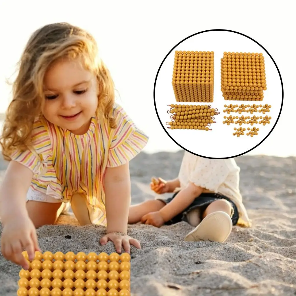 몬테소리 수학 비즈 재료 십진법 게임 계산 장난감 숫자 개념 가르치기 아기 교육 장난감