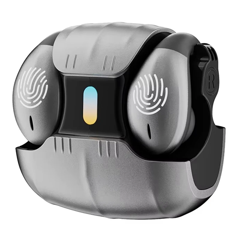 HFES – écouteurs sans fil Bluetooth 5.5, à Conduction osseuse, Clip d'oreille ouvert, lumière respiratoire LED, antibruit, pour la musique