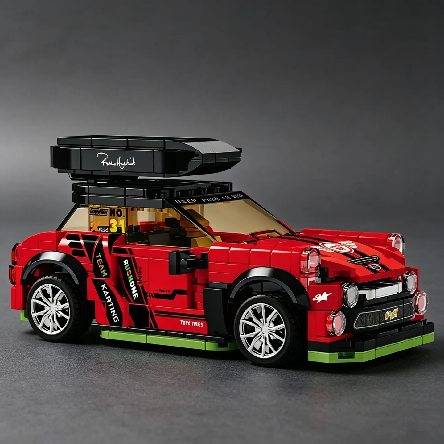 NEW City Series Car Customization and Conversion: Travel Edition Building Block Model Car with Roof Rack—Educational Toy