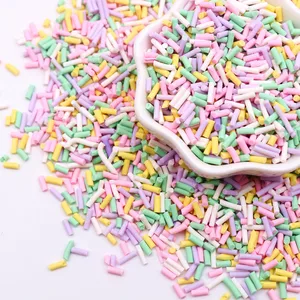 Polymer de caramelo Slices de arcilla 1 mm delgada Candilla cilíndrica larga Cilíndrica Hot arcilla para suministros de limo Diy Crafts Tiny Plastic Klei Accessy 12 Mejores Polymer de Polymer Sprinkles - №1