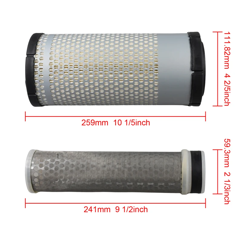 Filter Kit RD158-42270 RD158-42280 Compatible with Kubota Mini Excavator KX040-4 CA KX101 Generator GV1120 GV3100 GV3150