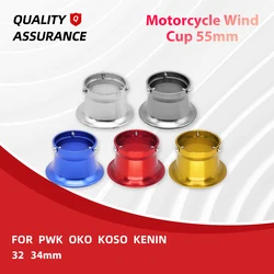 55MM Carburetor Intake Air Filter Wind Horn Cup CNC Carb Funnel Trumpet For PWK32/34mm Motorcycle Dirt Bike Quad D7YA