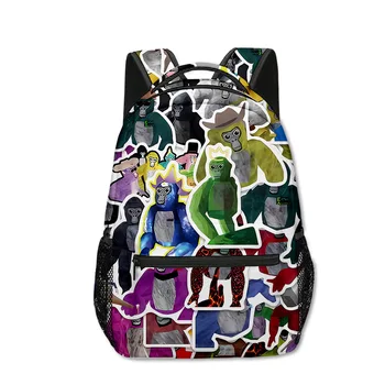 남녀공용 고릴라 태그 여행 가방, 트렌디한 노벨티 케이팝 청소년 학교 가방, 3D 프린트 옥스포드 방수 노트북 숄더 백팩