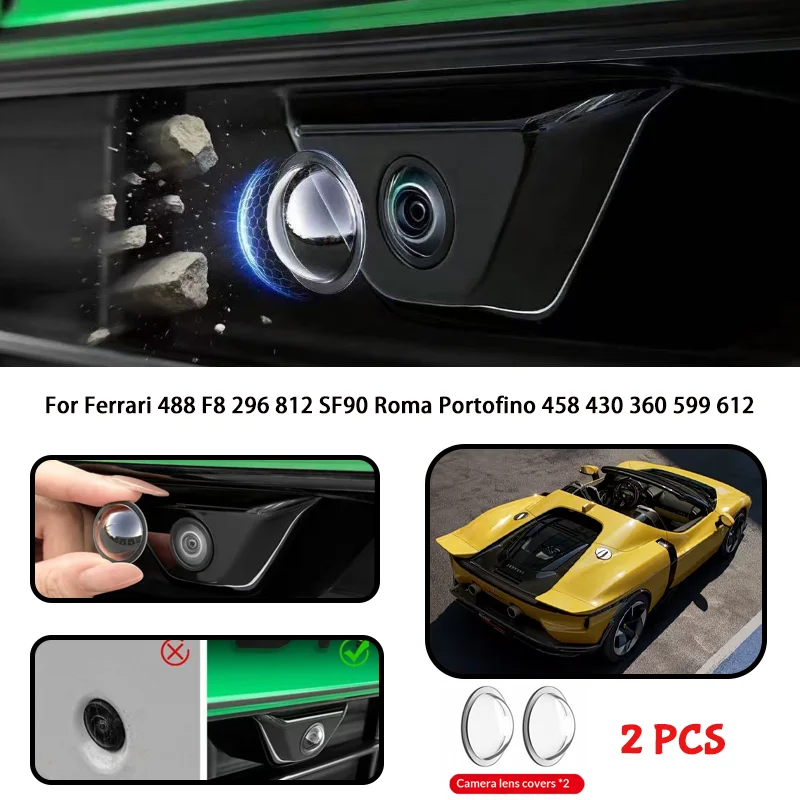 For Ferrari 488 F8 296 812 SF90 Roma Portofino 458 430 360 599 612 Car camera protective cover lens cover