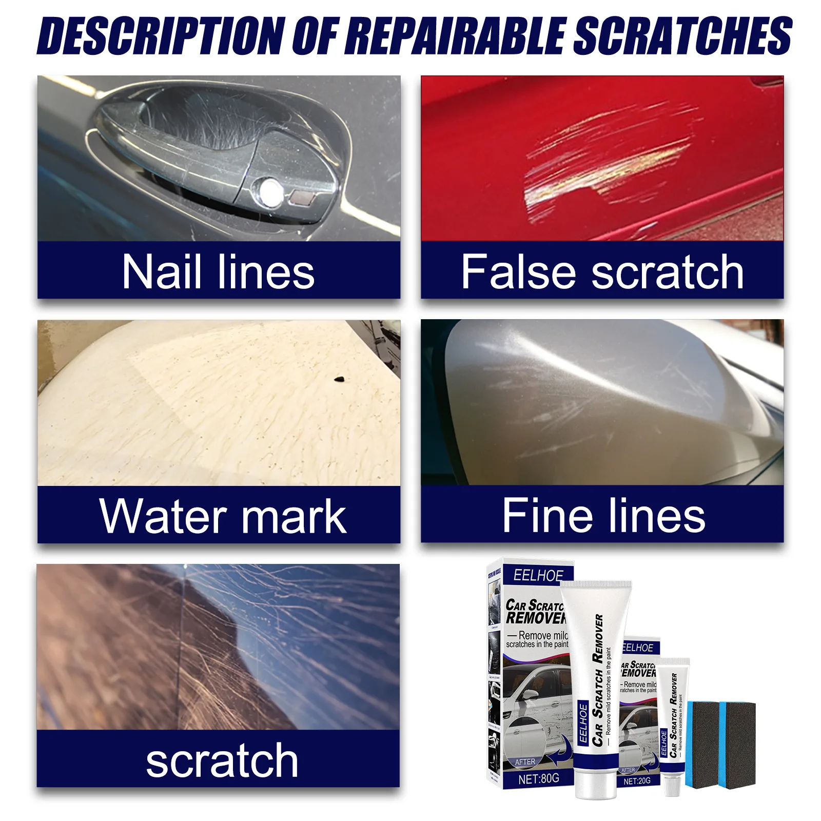 Car Wax Polish para Paint Surface, Scratch Repair Solution, Fácil de usar Restauração, Poderoso Auto Scratch Remover