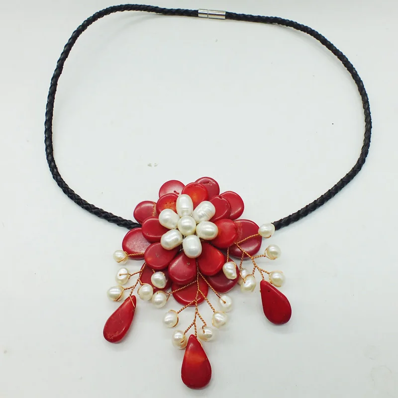 Exquisite Classic, beautiful  Real coral flower necklace .The most exquisite bridal necklace 19