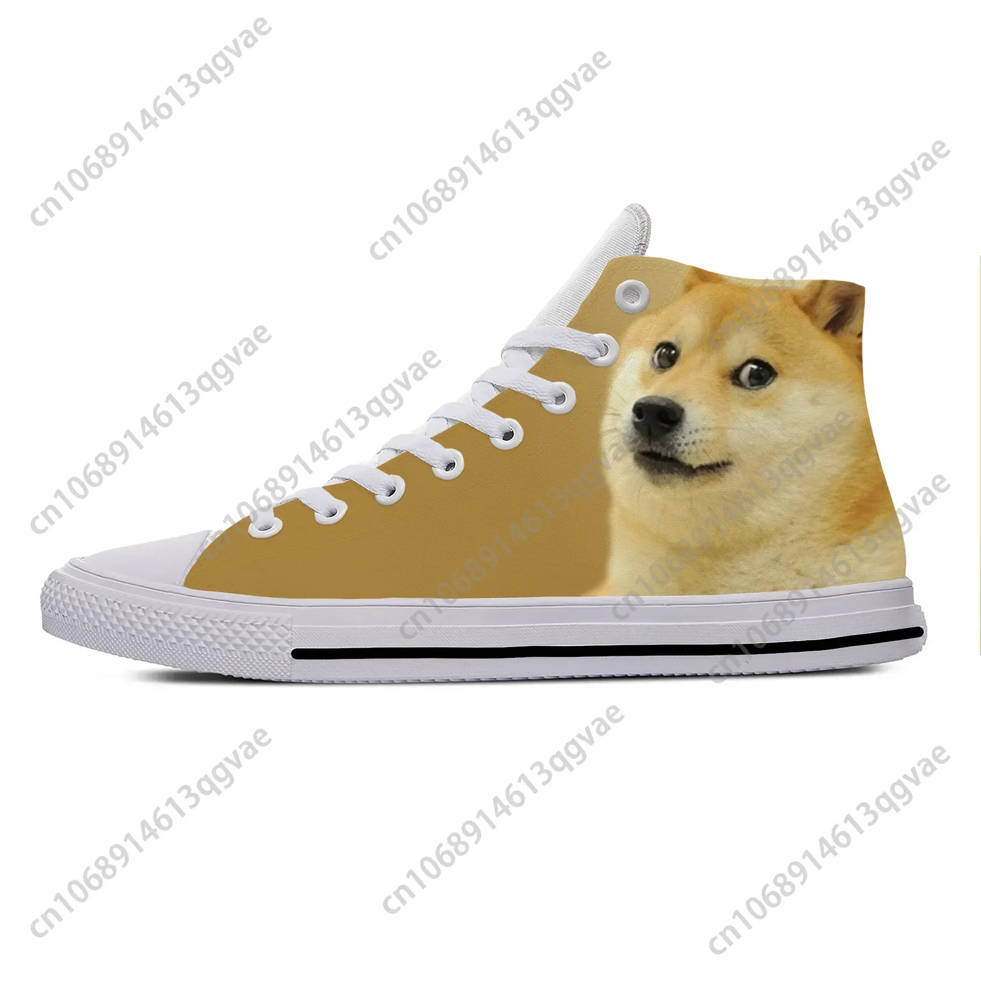 Hot Winter Animal Shiba Inu Dog Doge Meme High Top Sneakers Mens Womens Teenager Canvas Sneaker Casual Couple Custom Made Shoes