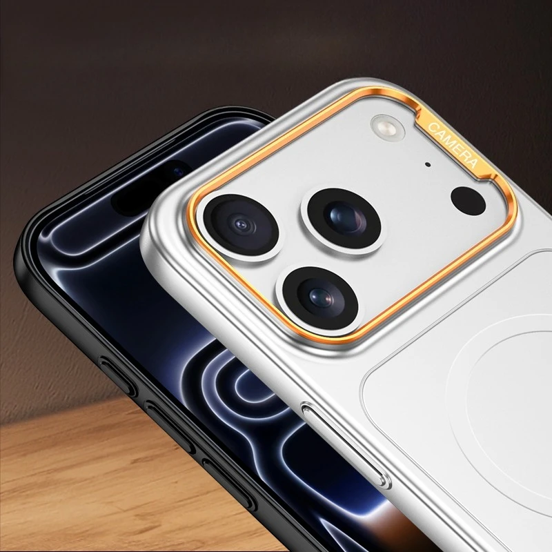 حافظة لهاتف آيفون 17 برو ماكس لهاتف Magsafe حافظة هاتف بلاستيكية مغناطيسية لهاتف آيفون اير 17 برو 17 برو ماكس غطاء حماية مطلي بالكهرباء