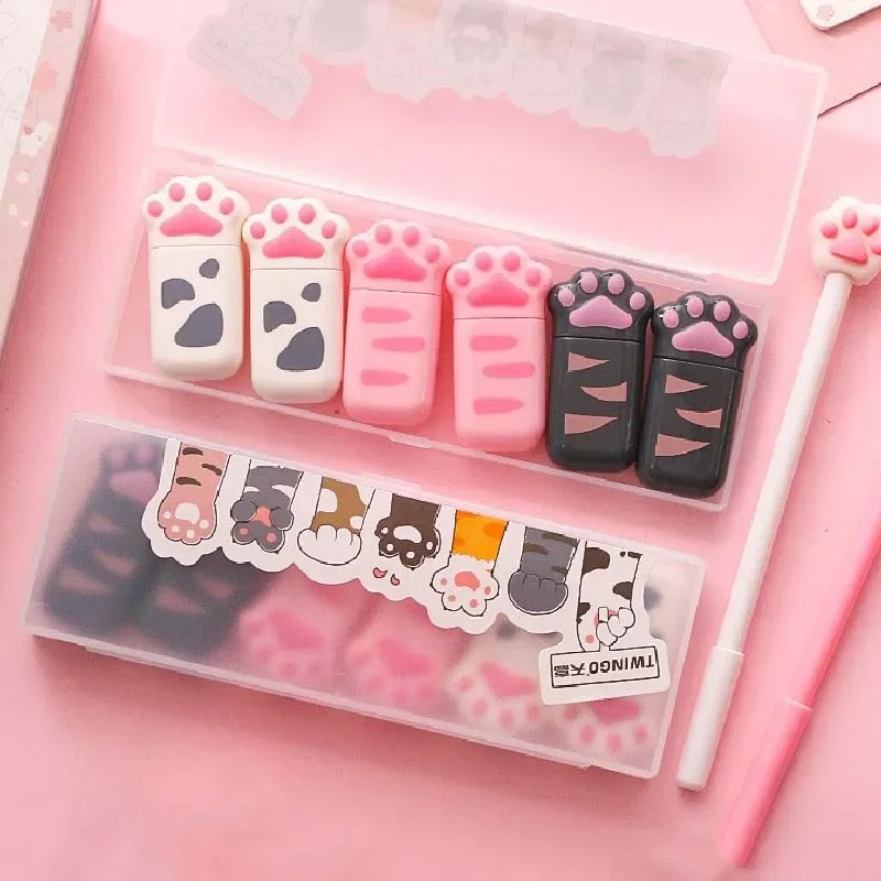 6pcs/lot Cat Claw Mini Correction Tape Kawaii White Out Corrector Promotional Gift Stationery Student Prize School Office Supply