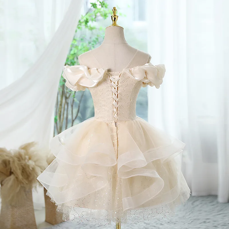 Elegant Sequin Tulle Ball Party Dress Sexy Short A Line Formal Dinner Spring 2024 Dresses for Women Birthday Wedding Dress