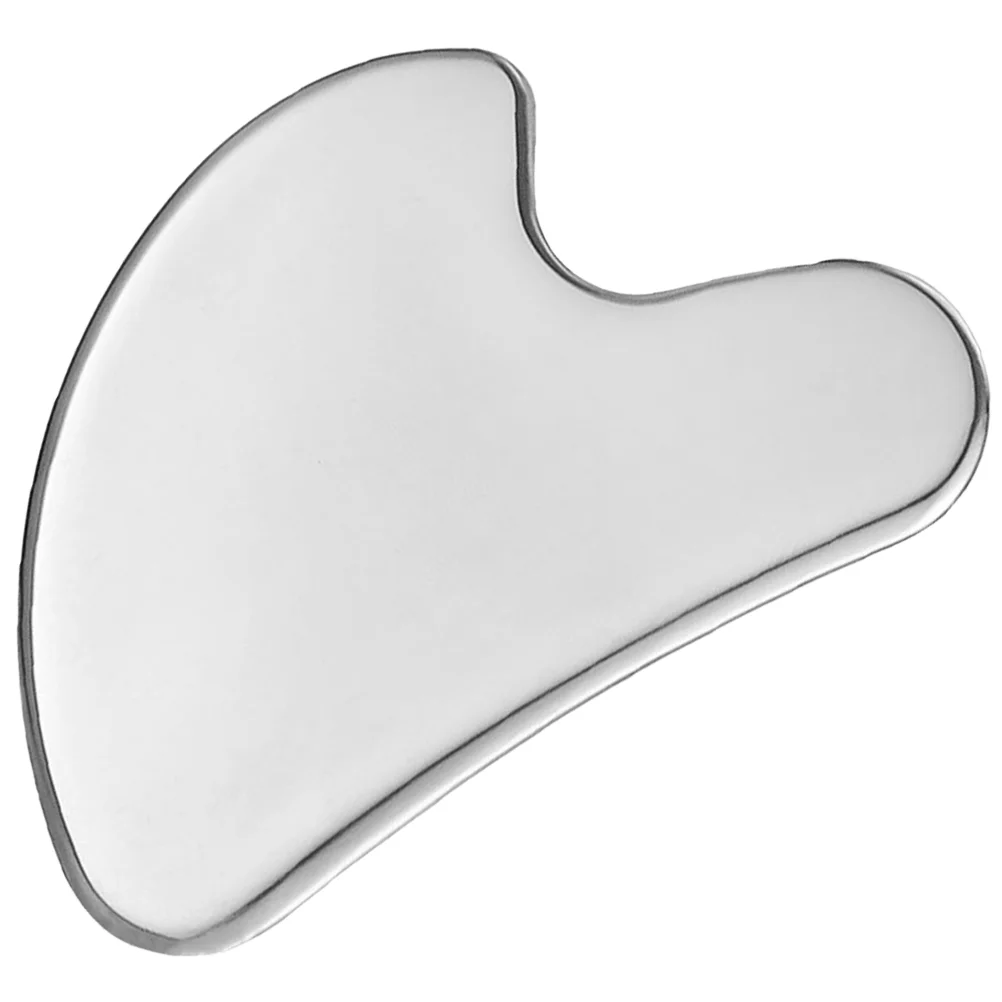 Stainless Steel Face Guasha Tool Heart Shaped Scraping Board 420SS Mirror Portable Safe Smooth Edge Facial