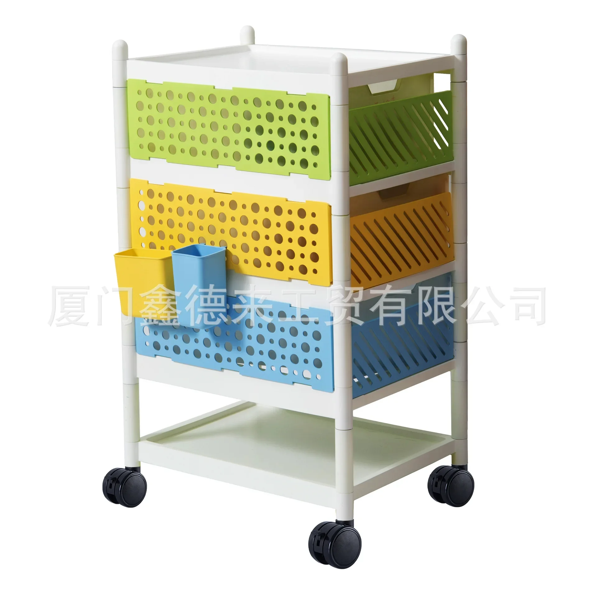 

Stroller Shelf Kitchen Snacks Bathroom Pulley Mobile Wheeled Children Baby Storage Rack Multifunctional Storage