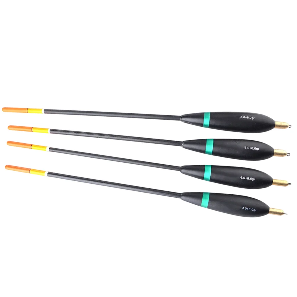 4pcs fishing floats featuring balsa wood and copper head tail bobbers designed to slide freely on lines for varied fishing needs