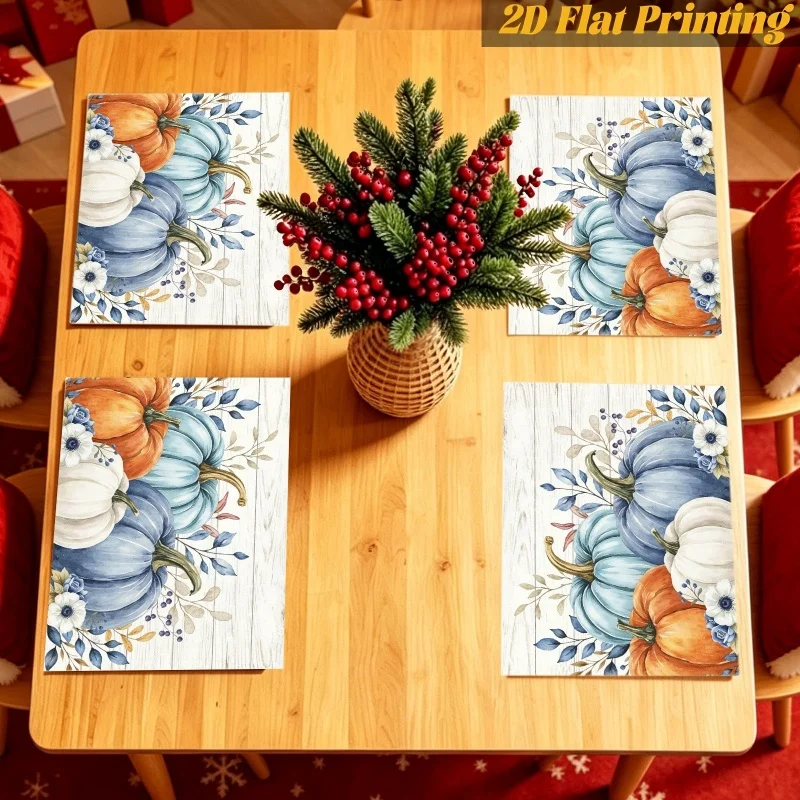 Halloween Spider Web Placemats, Spider Pattern Printed Linen Table Mats, Spooky Season Table Decor