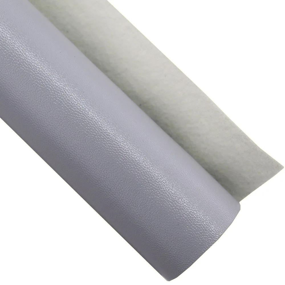 Mini Roll 30x134cm  Pure Steel Gray Smooth Faux Synthetic Artificia Leather Fabric For Handbags Decoration  Craft Sewing HM018