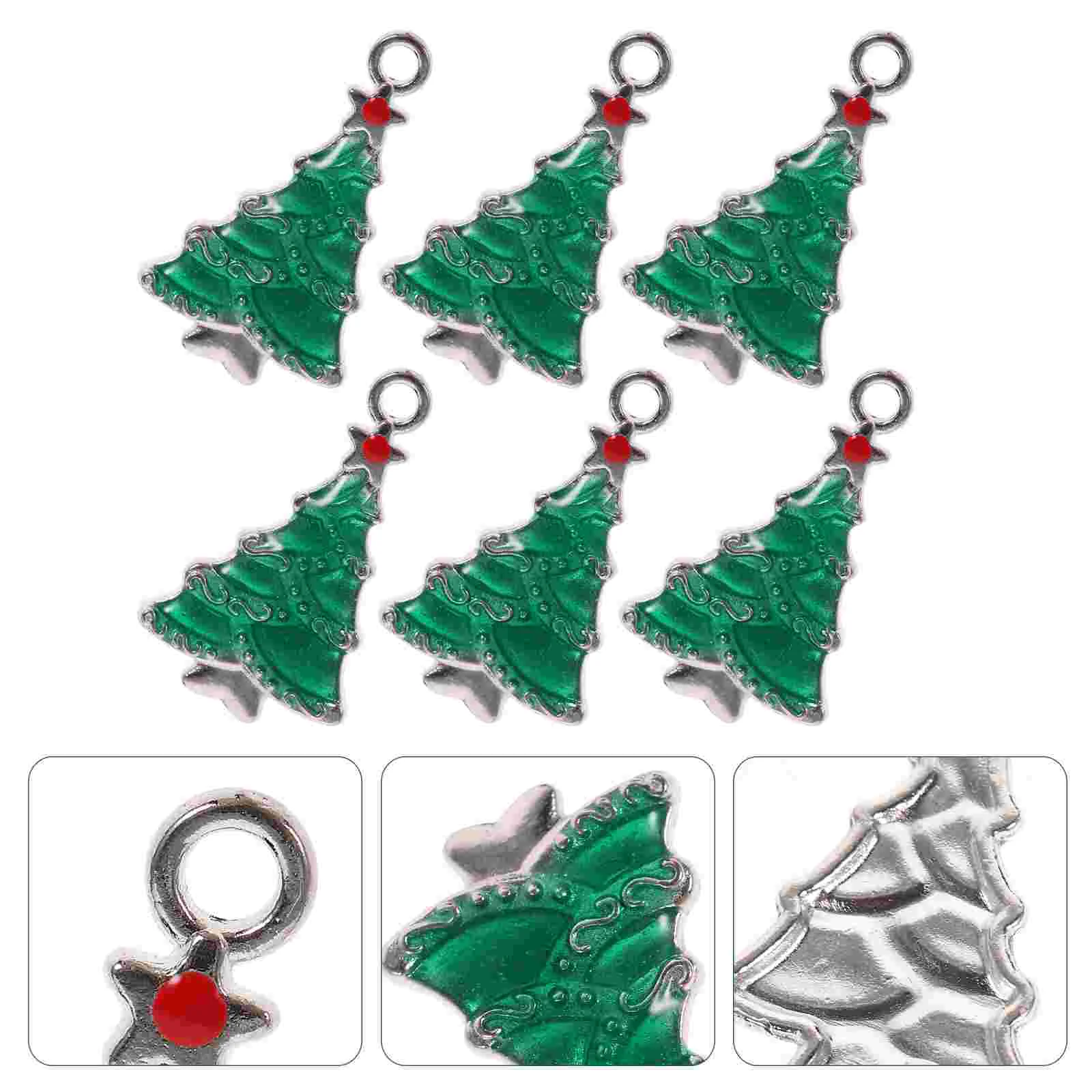 20 Pcs Christmas Necklace Pendant for DIY Alloy Accessories Jewelry Making Pendants Green