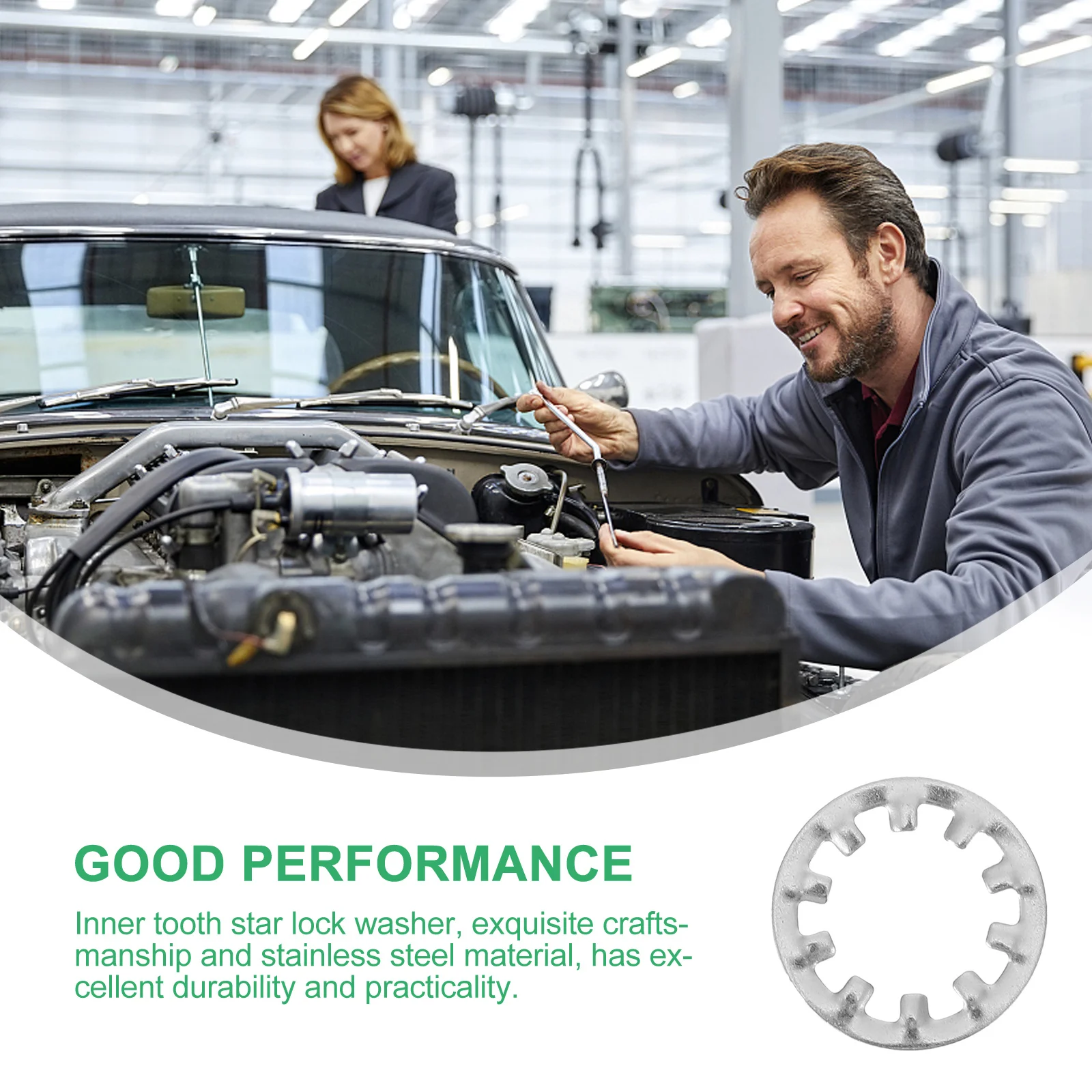 

300pcs Internal Tooth Locking Washers Stainless Steel Serrated Fasteners Quick Lock Durable Assortment Kit For Machinery