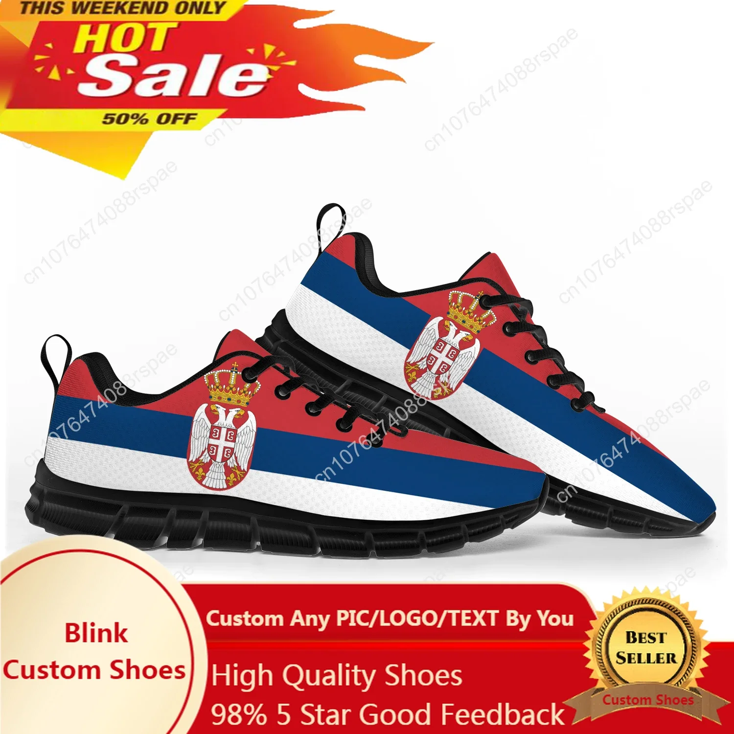 Sérvio Bandeira Casual Custom Sneakers, Calçados Esportivos para Casais, Bandeira Sérvia, Homens Mulheres Adolescente Crianças Crianças, Alta qualidade