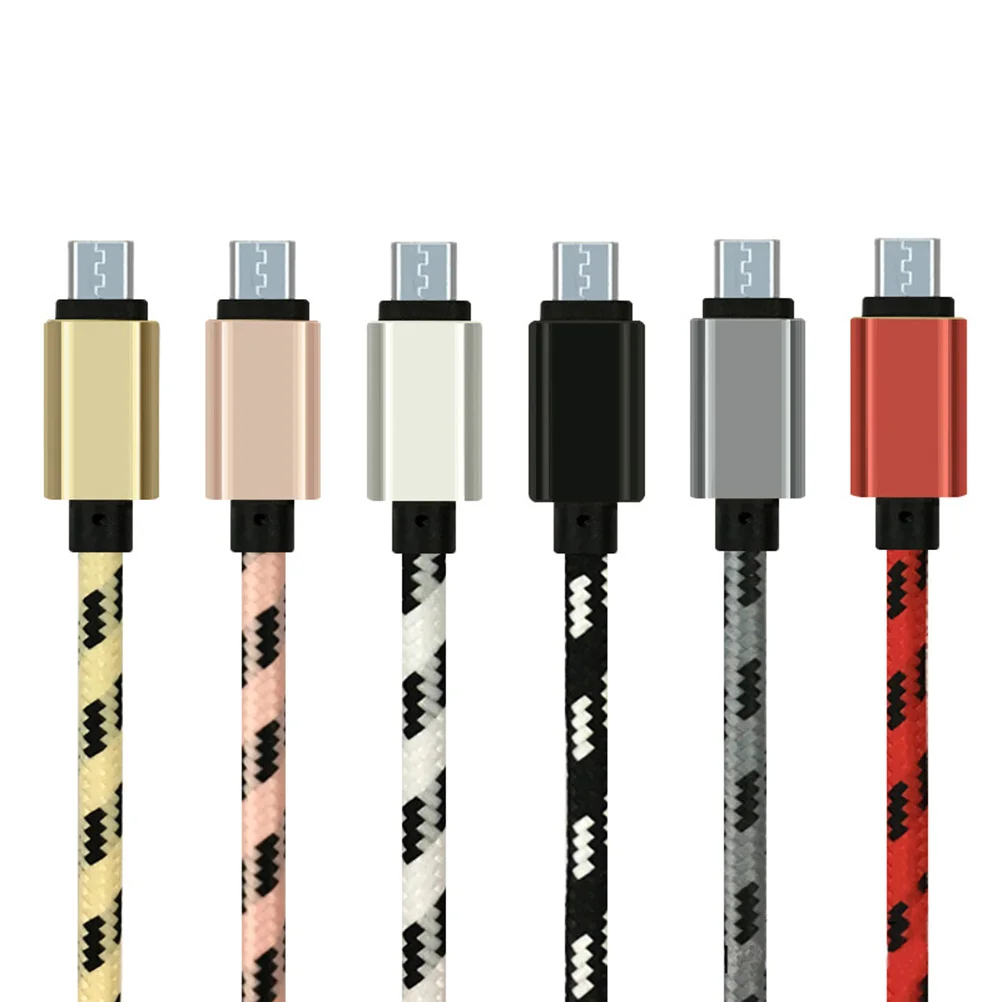 3 M Nylon Braided Micro USB Data Charging Cable Metal Connector High-Speed Sync Transfer for Tablets Black