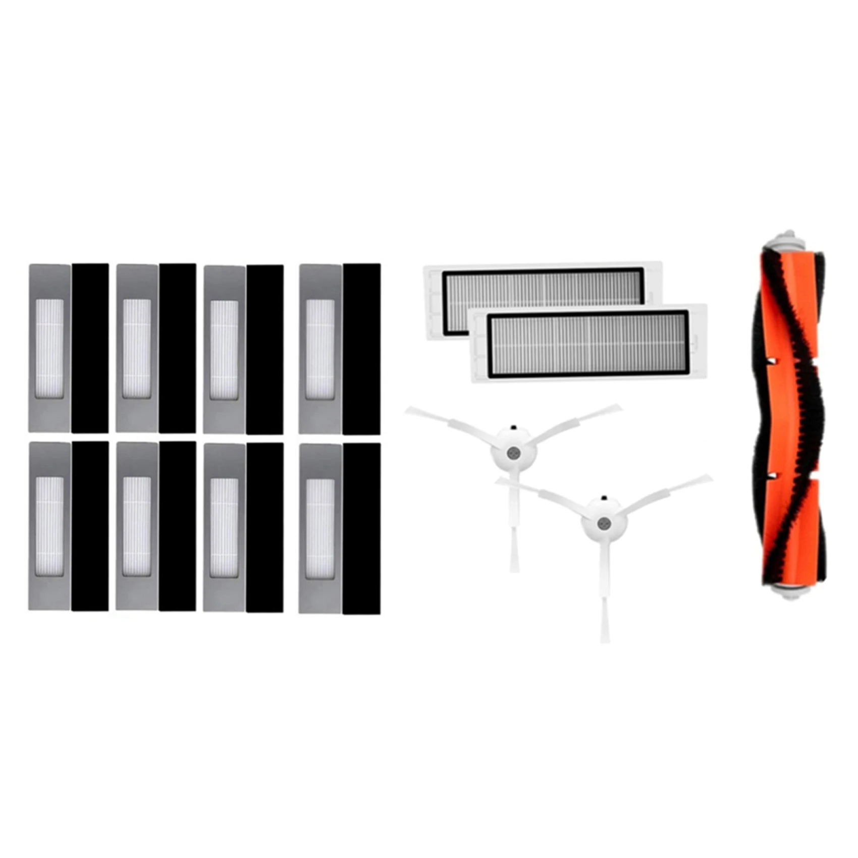 【مجموعة واحدة من ملحقات أجزاء المكنسة الكهربائية: مجموعة واحدة من مجموعات الفلتر البديلة ومجموعة واحدة من الفرشاة الجانبية لمرشح HEPA