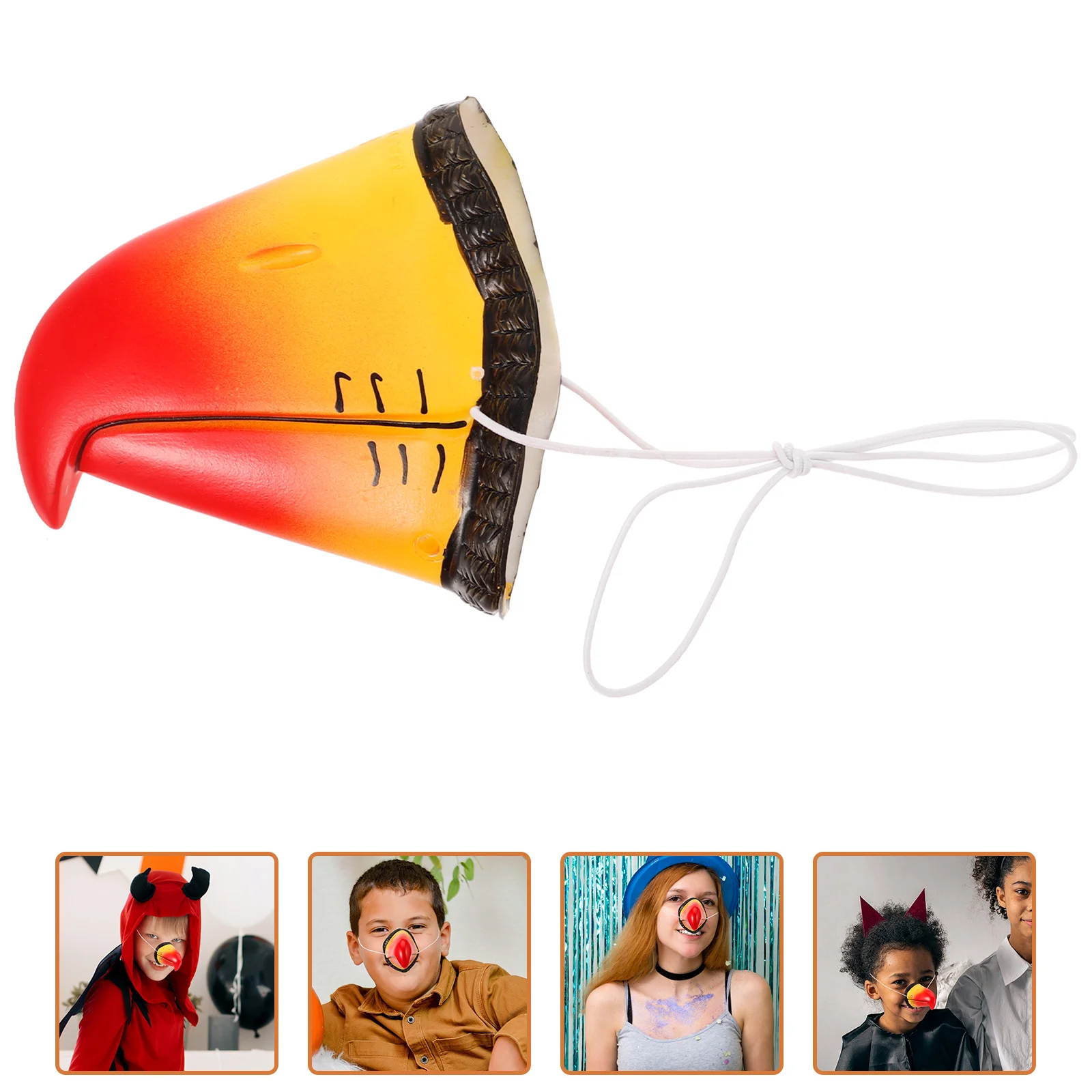 5 Pcs Bird Mask Cosplay Duck Nose Parrot Halloween Toys Supplies Performance Prop Decorate Vinyl Circus