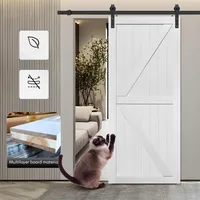 MDF Barn Door 26x84in with Sliding Hardware Kit, Waterproof PVC 5