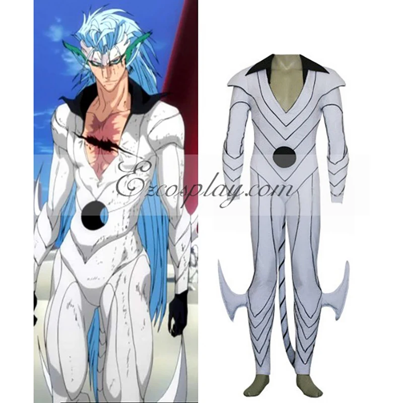 

Anime Arrancar Sexta Espada Resurreccion Grimmjow Jaegerjaquez Cosplay Costume White Jumpsuits Outfit E001