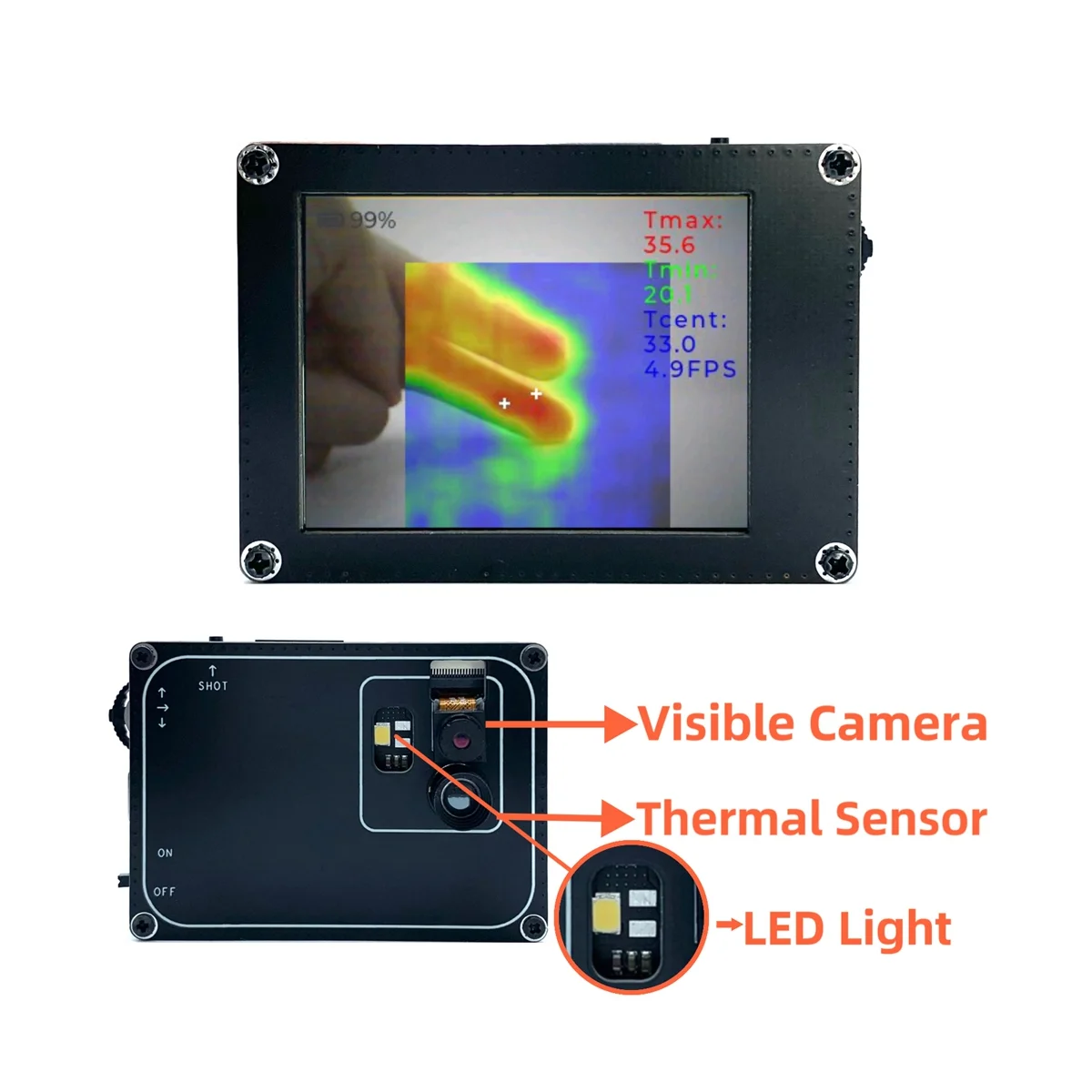 TICAM1 Industrial Infrared Thermal Imaging Camera with 200MP Visible Light Lens Temperature Detect Floor Heating