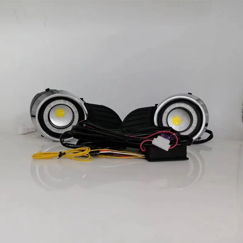 LED Fog Lights Assembly For Toyota Sienna 2011 2012 2013 2014 2015 2016  Front Bumper Fog lamp Replacement Angel Eye Daylight
