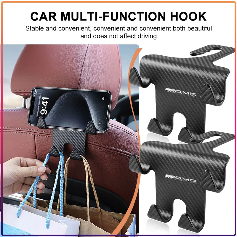 

Multi-Purpose Car Seat Headrest Hook Mobile Phone Holder Caps For Mercedes Benz AMG W205 W218 W177 W176 W169 A B C E S Class GLA