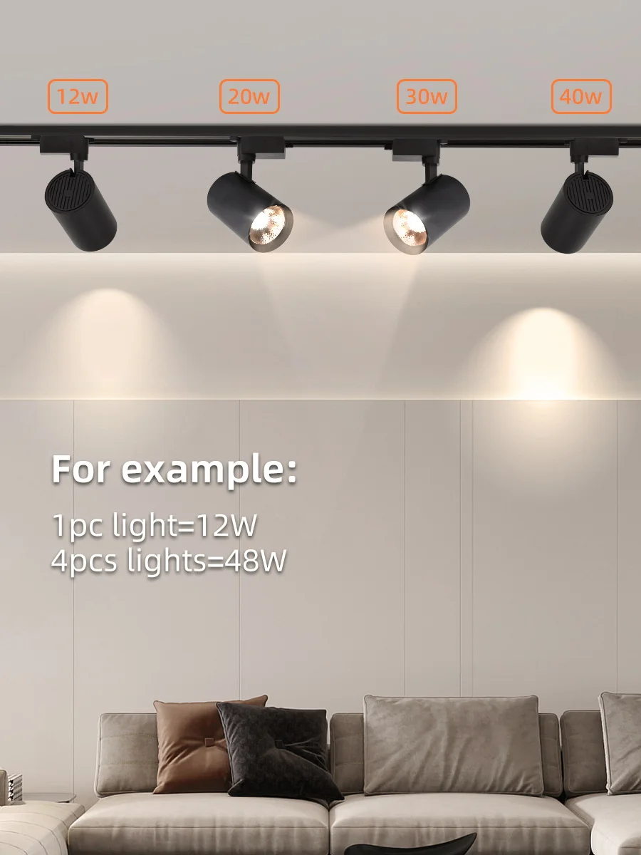 COB Schienenlicht Led Schiene Deckenleuchte für Wohnzimmer Küche Linie Scheinwerfer 12W 20W 40W Spot Led Deckenleuchte 220V – Detail 10