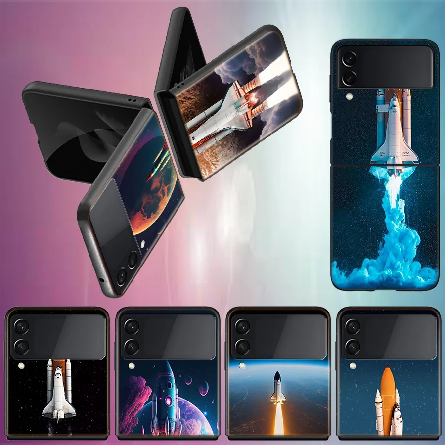 Space Shuttle Navigation For Samsung Galaxy Z Flip 5 4 3 Case Shockproof Hard Cover For Phone Z Flip 6 5G Z Flip 5 4 5G TPU PC H