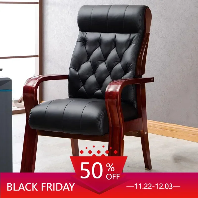 Leather Solid Wood Furniture Home Comfortable Office Chair Home Backrest Articulos Para El Hogar Comfortable Sedentary Elderly