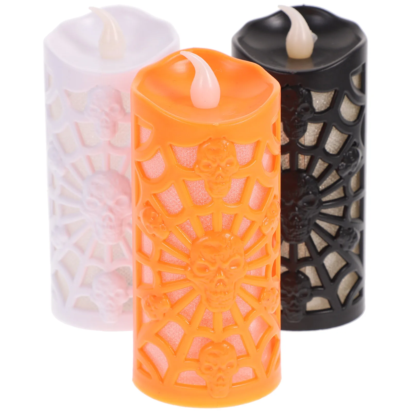 

3PCS Halloween C Light Head Lamp LED Flashing Flickering Flameless C les Night Spider Skull DecorHaunted House