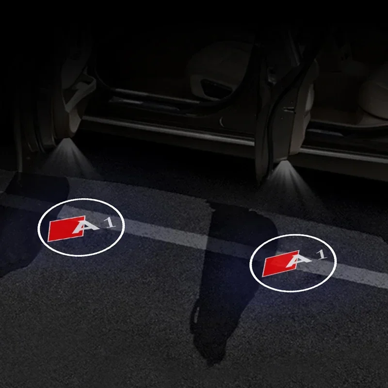 Car Door Welcome Decor Logo Lights Pattern Projector Lamps Courtesy Laser Light Badge for Audi A1 Auto Decor Accessories