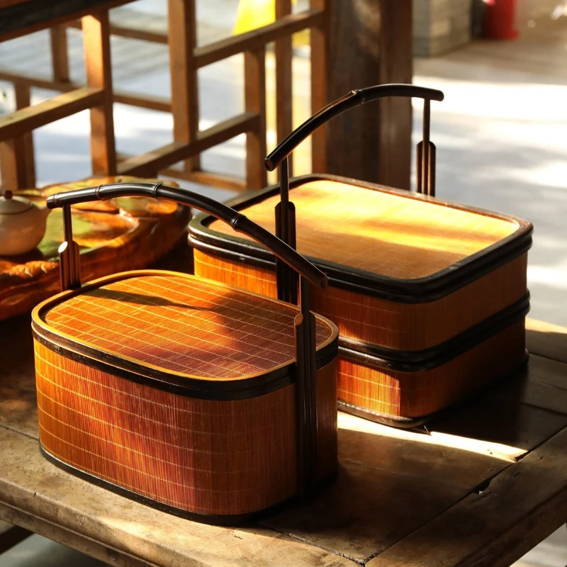 

Bamboo products hand-woven basket home food delivery basket