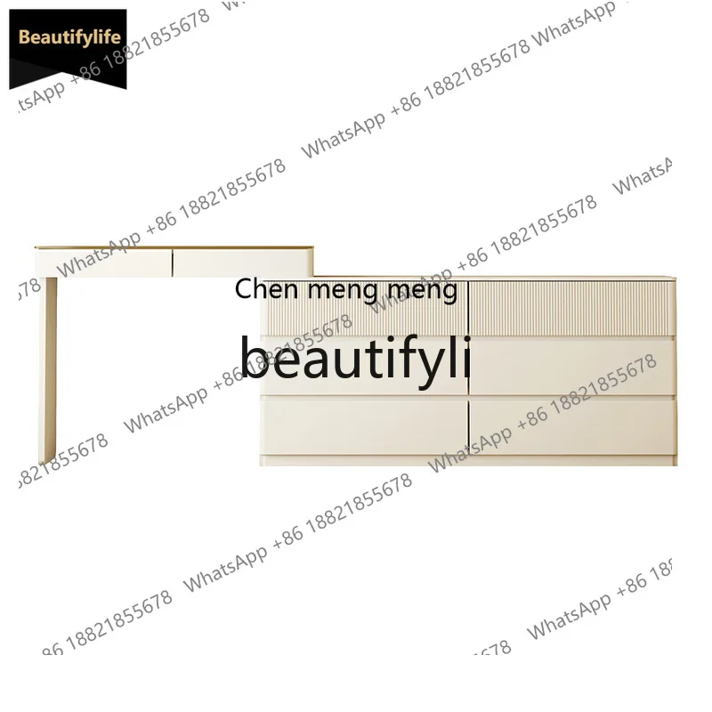 GG Bedroom Chest of Drawers Bedside Dressing Table Integrated Storage Ultra-thin Extendable Storage Eight-drawer Chest