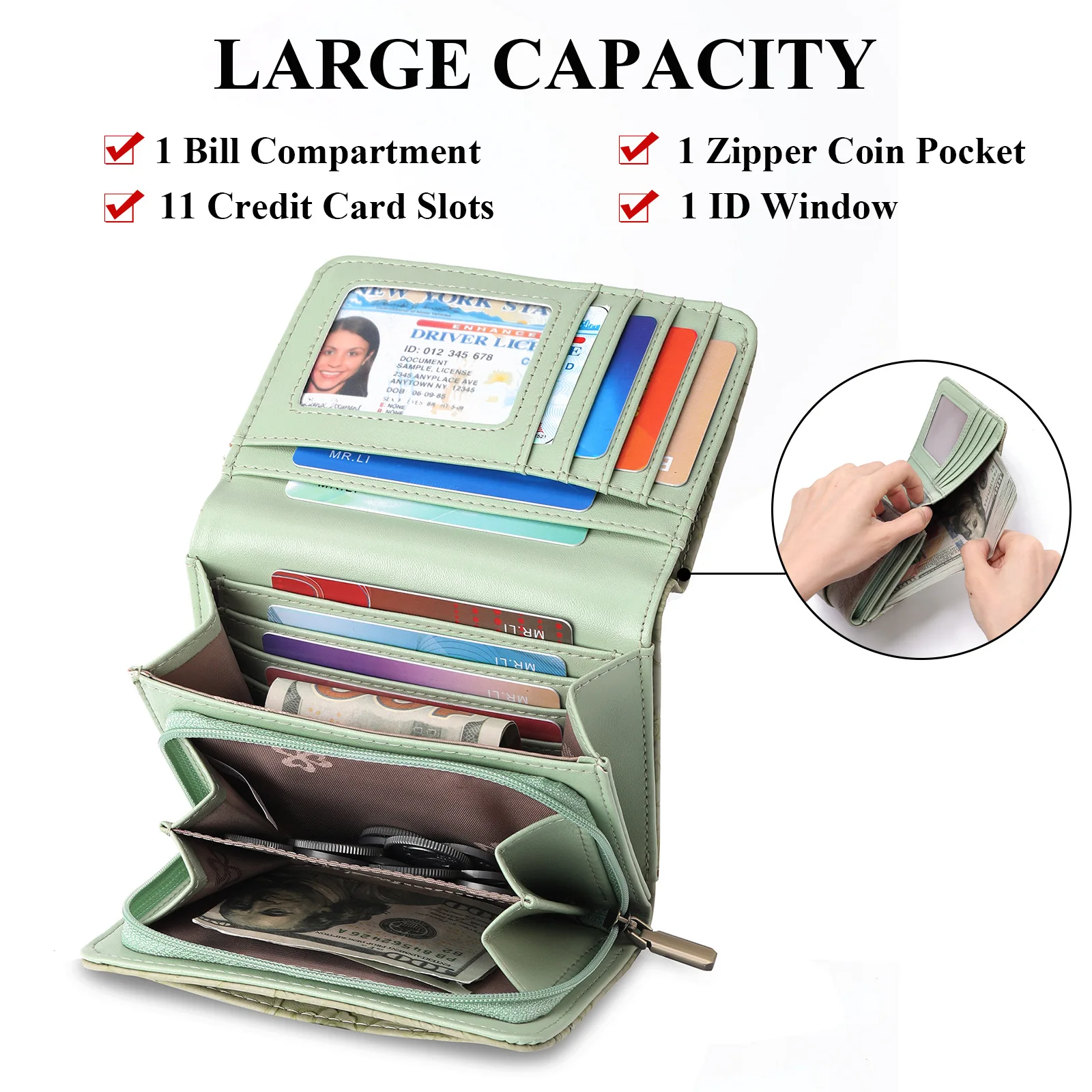 New short wallet, short and fashionable carved women's clutch bag, large-capacity storage bag, and wallet are fashionable