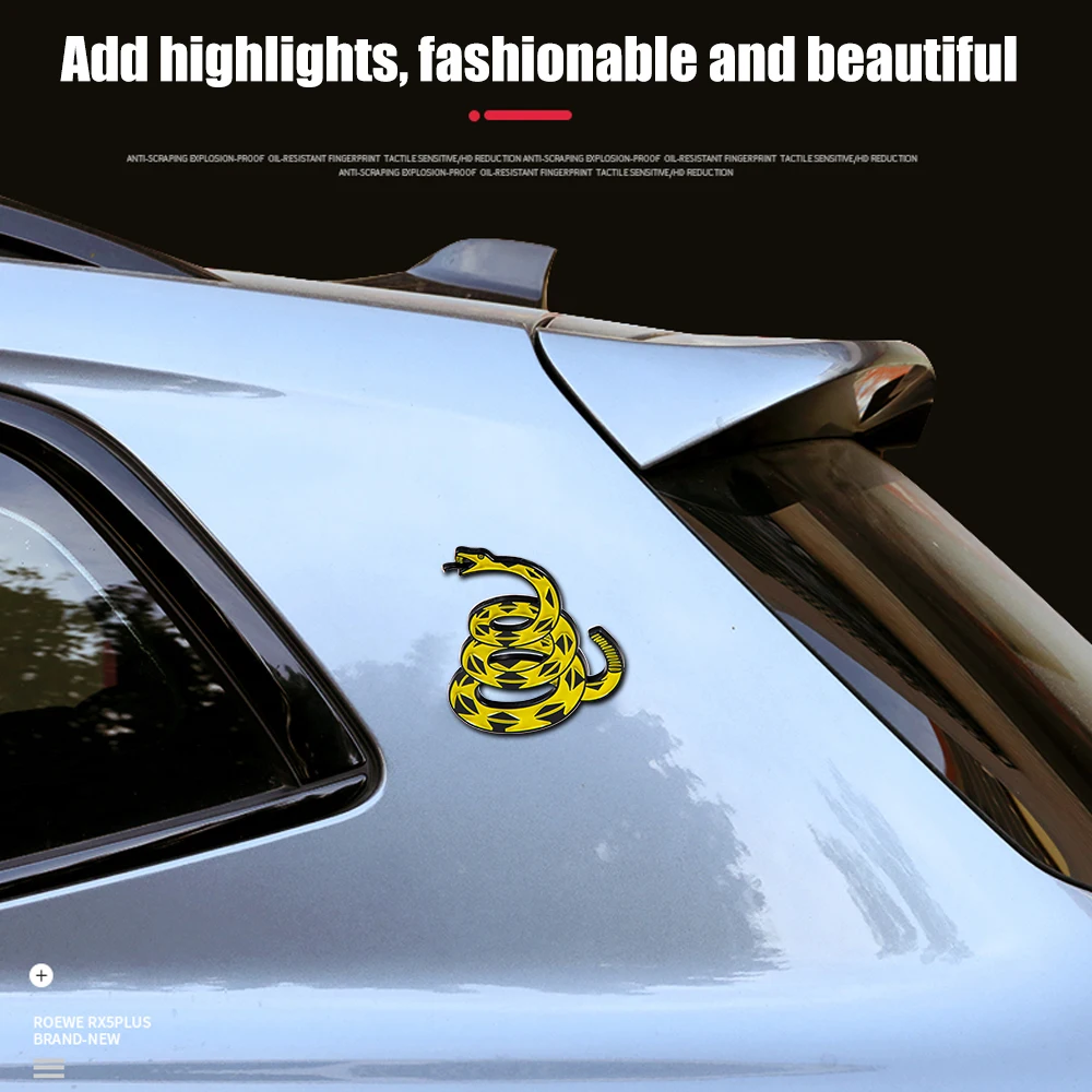 Dont Tread on Me Metal Car Sticker, Gadsden Flag Auto Emblem, 3D Snake Decal for Automotive, Truck, Motorcycle, Car Chrome Metal