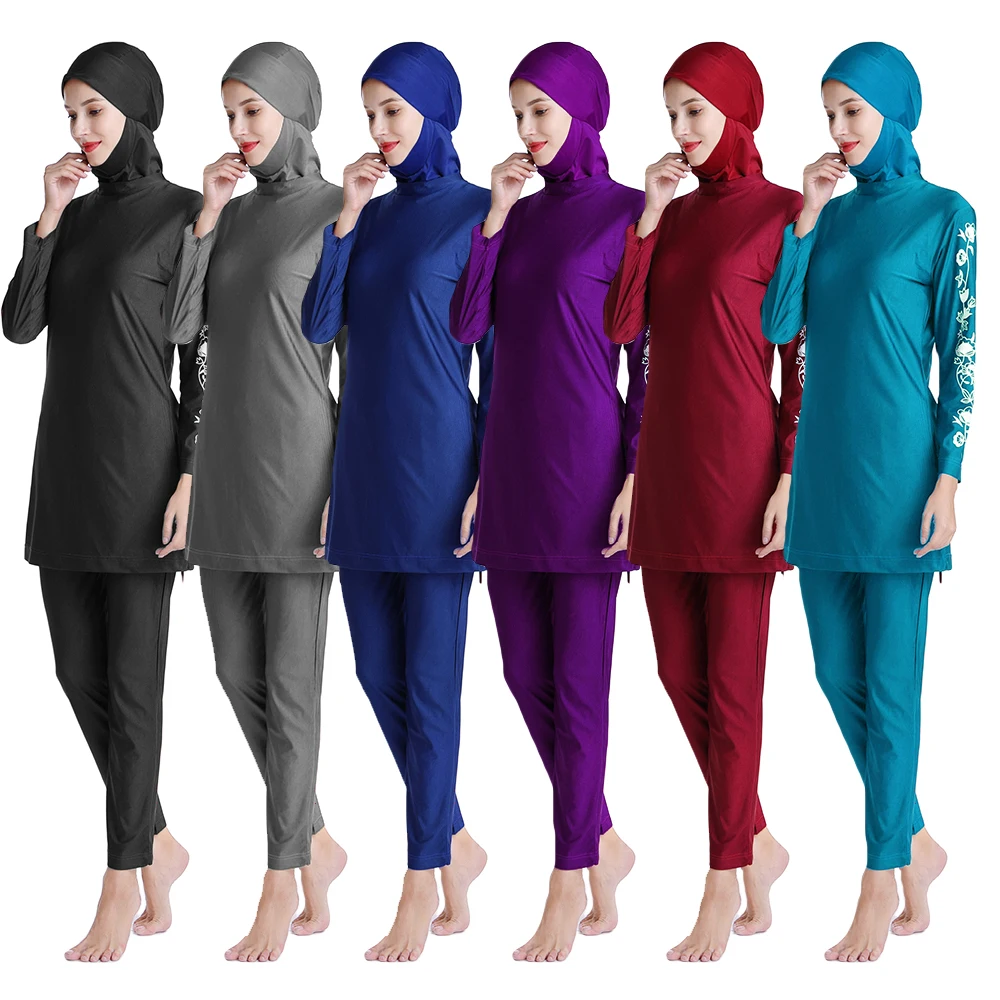 Muslim Swimsuit Plus Size Burkini Fashion Full Cover Women Conservative Swimsuit Bathing Suit Islamic Swimwear Modest Swim 6XL