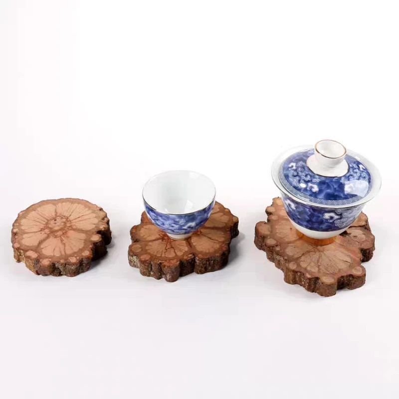 

Wood Coasters Table Cup Mat Kitchen Mat Pad For Bar Cocktail 1pcs 10-12cm (diameter) Wintersweet Wood Slices Barware