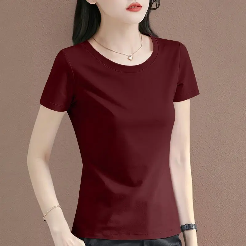 New O Neck T-Shirt Women Streetwear Hip Hop Style Loose Fit Short Sleeve Comfy Casual Tee Tops Fashion Outfits for Young Ladies