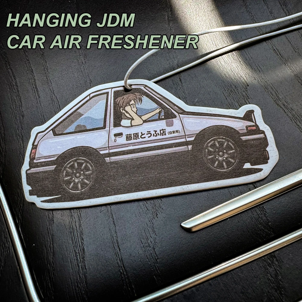 JDM Style Car Rearview Mirror Pendant Air Freshener Solid Paper Decoration Car Modification Culture Decoration Anime Decor