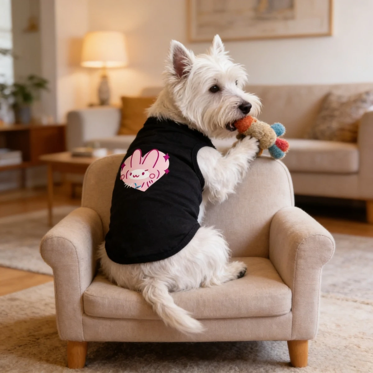 1 piece of polyester material My Melody simple line printed pattern fashionable pet T-shirt