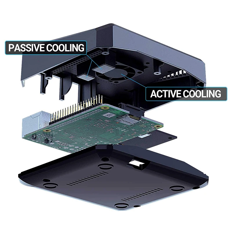 Imagem -03 - Raspberry pi Argon um Case v2 Shell de Alumínio com Botão de Energia Ventilador de Refrigeração Dissipador de Metal Enclosure 4b