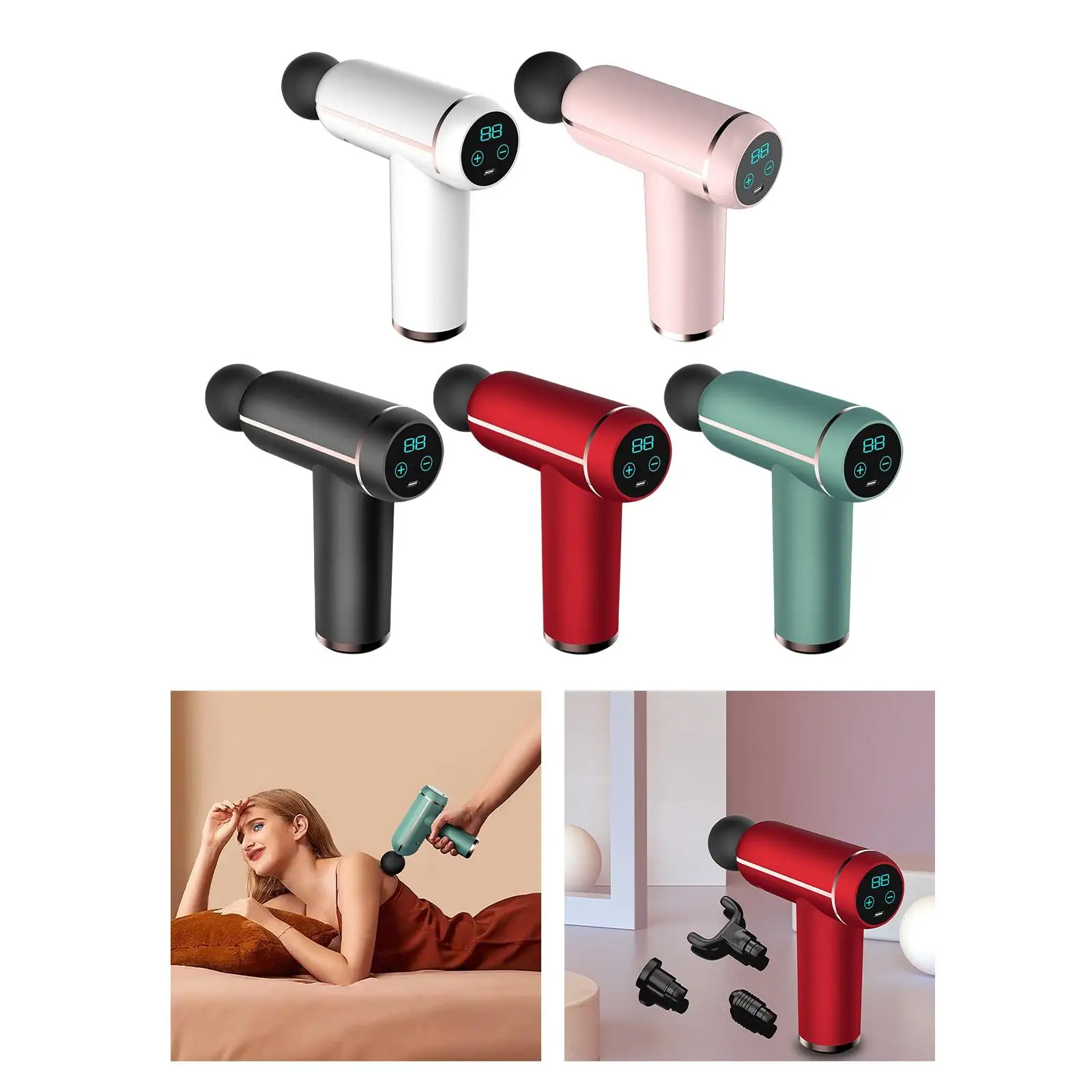 

Massage Gun Percussion Touch Control Muscle Relaxation Handheld Quiet Muscle